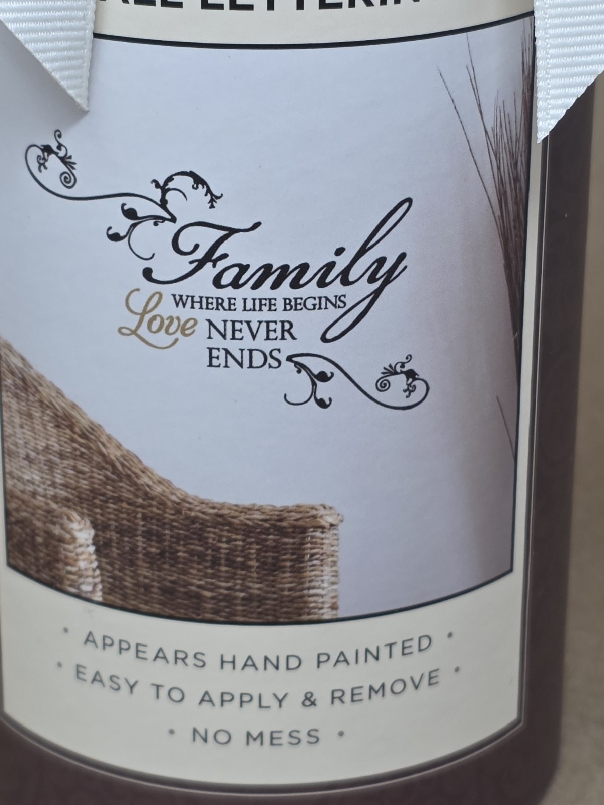 Designer Wall Lettering "Family Where Life Begins Love Never Fails" NIP