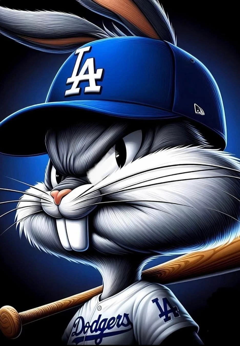 Los Angeles Dodgers Mad Bugs Bunny Sticker *NEW* Measures 5" x 3.5"