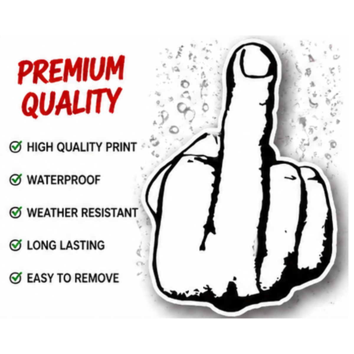 Middle Finger Sticker 5” Pack of 2 Funny Offensive Decal Waterproof Vinyl Laptop