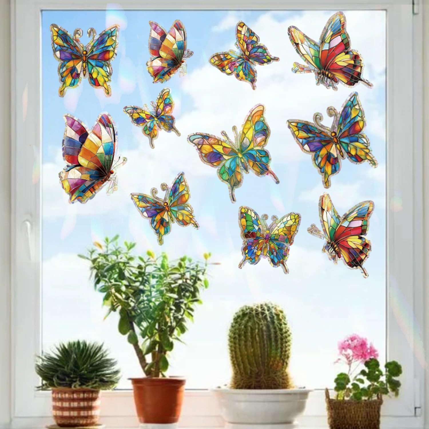 FCZon Star 20pcs Window Decals for Bird Strikes, Anti Collision Butterfly
