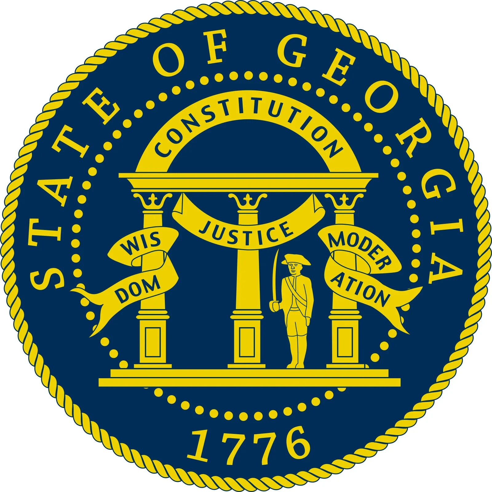 Georgia state seal sticker weatherproof bumper vinyl decal