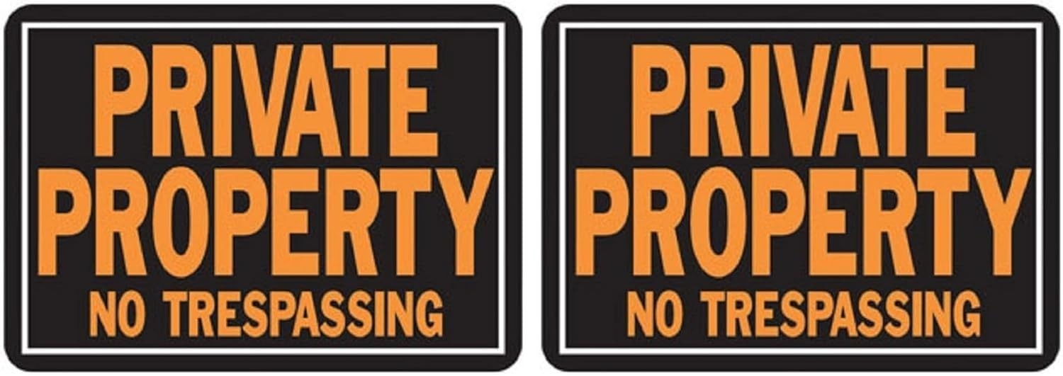 Products 848 Private Property No Trespassing Aluminum Sign 9.25" x 14" Orange…