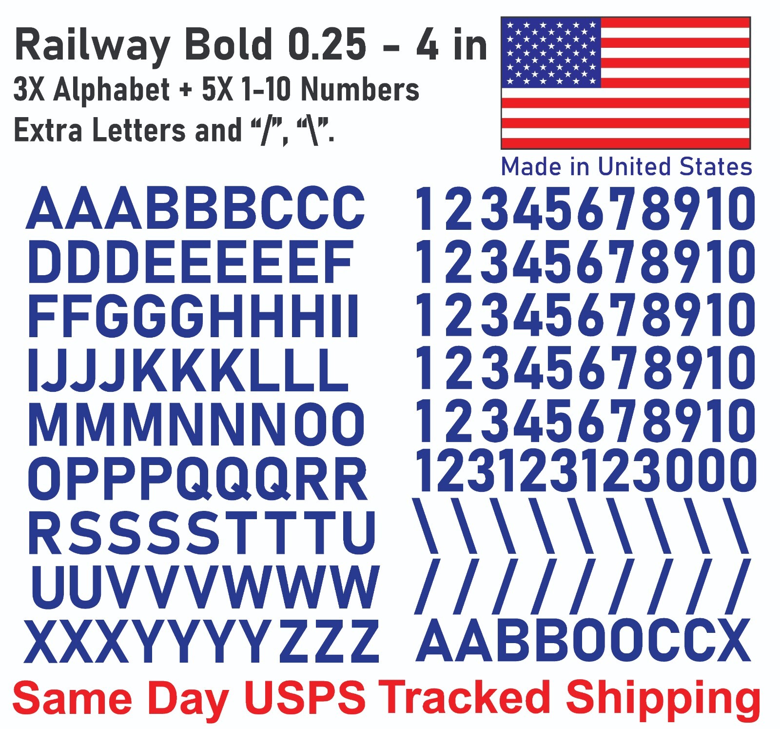 3X Alphabet & 0-10 Vinyl Decal Numbers – Mailbox, Wall, Address, Locker Stickers