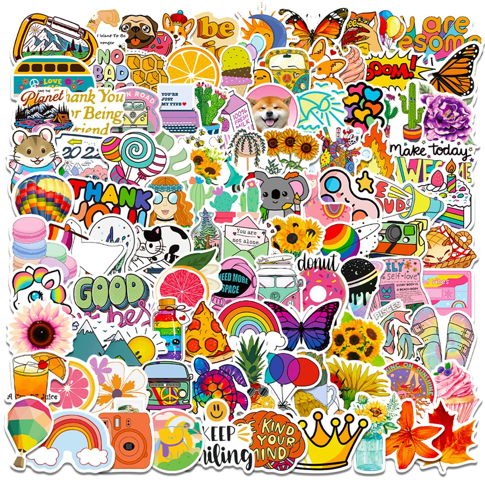 DothRayan Art Stickers for Kids Teens Adults, 100 Pcs Cute Aesthetic Vinyl Water
