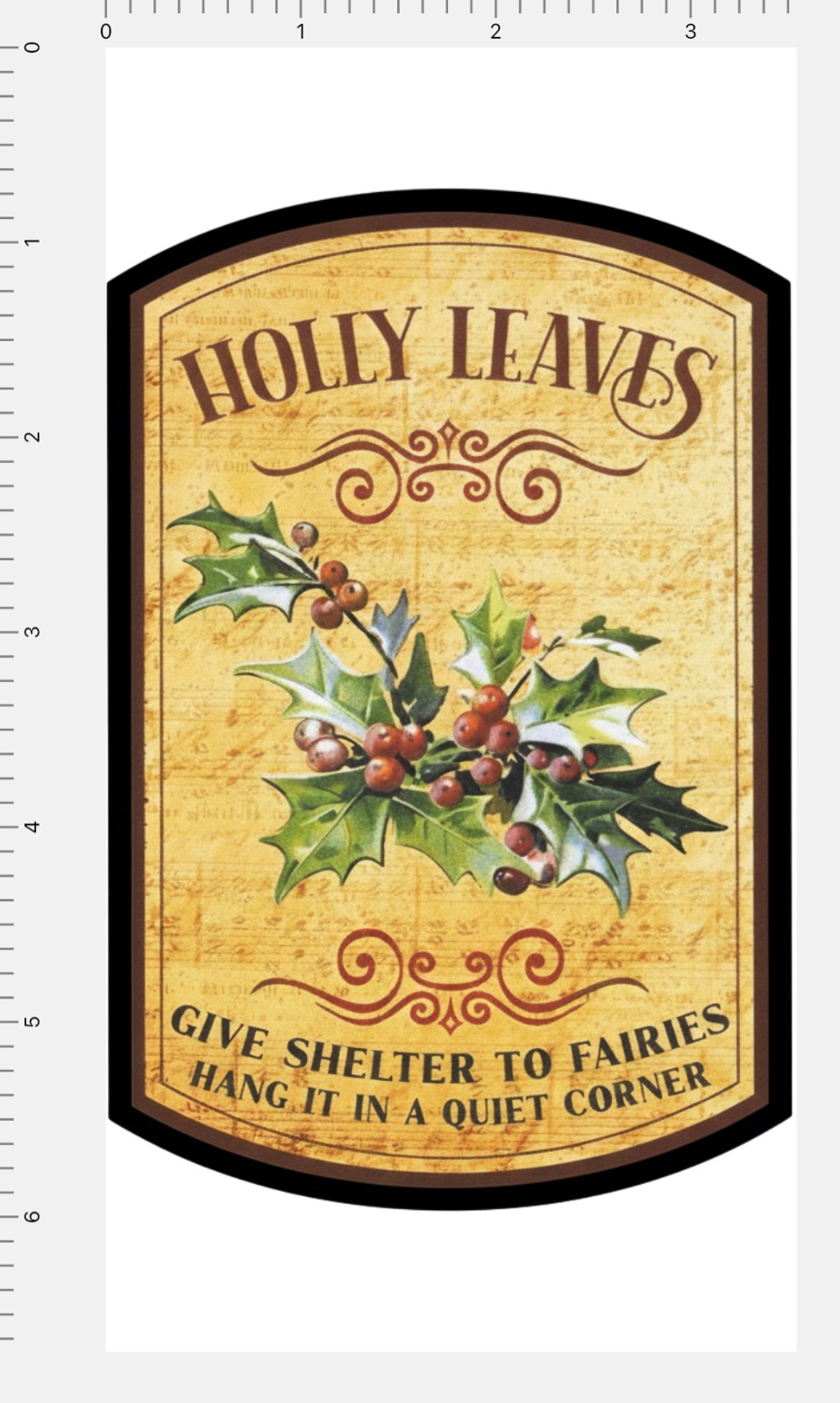 Holly Leaves Christmas Fairies Bottle Label Die Cut Vinyl Sticker Scrapbooking