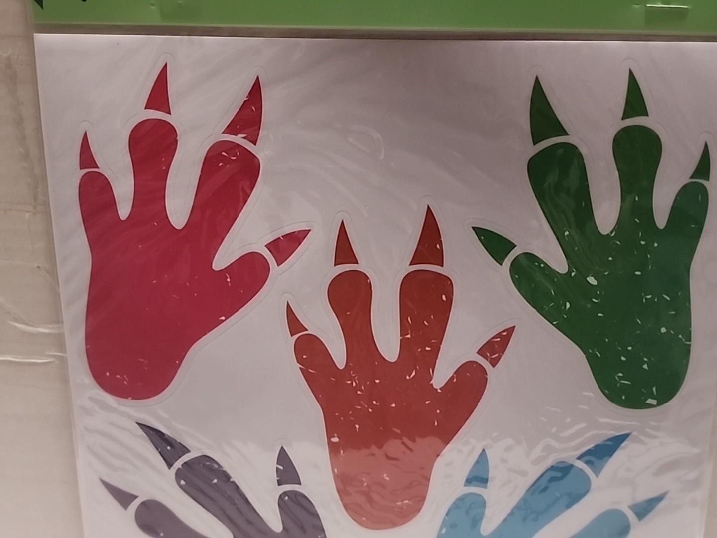 Dinosaur Footprint Stickers Package Autocollants Easy Peel 15 (DGT181)
