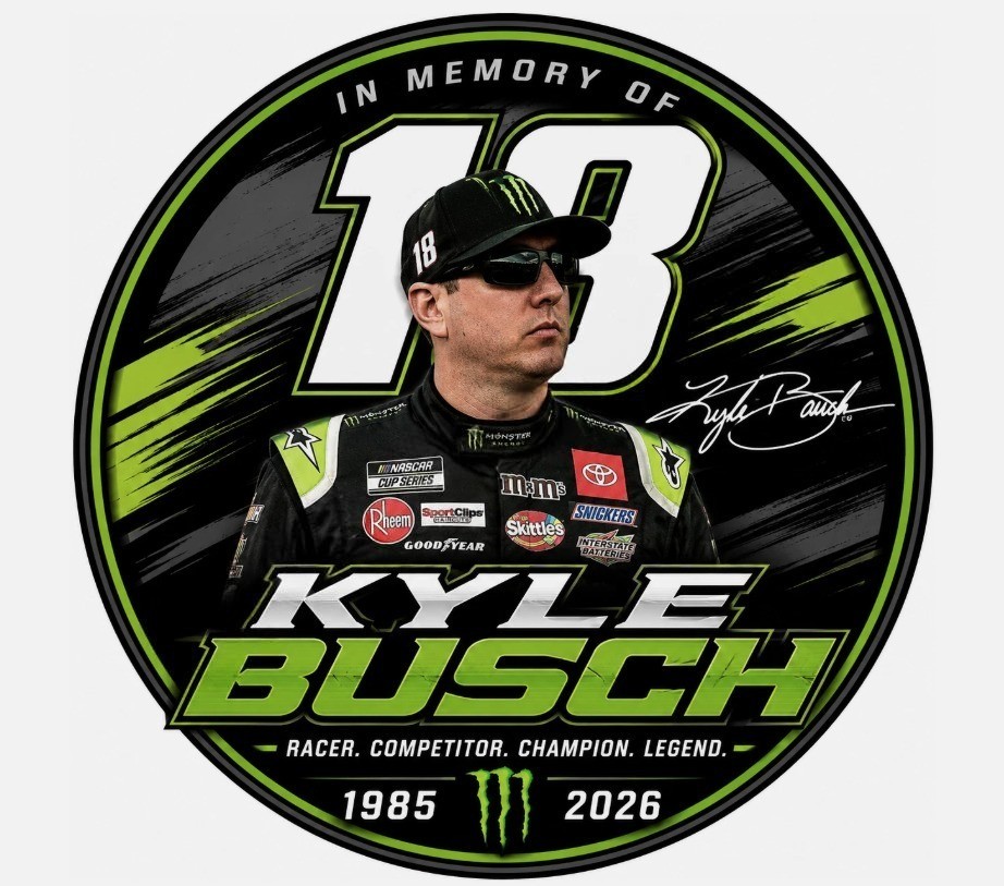 Kyle Busch Number 18 Tribute Decal Sticker Car Truck Wall Mirror Phone Tumbler