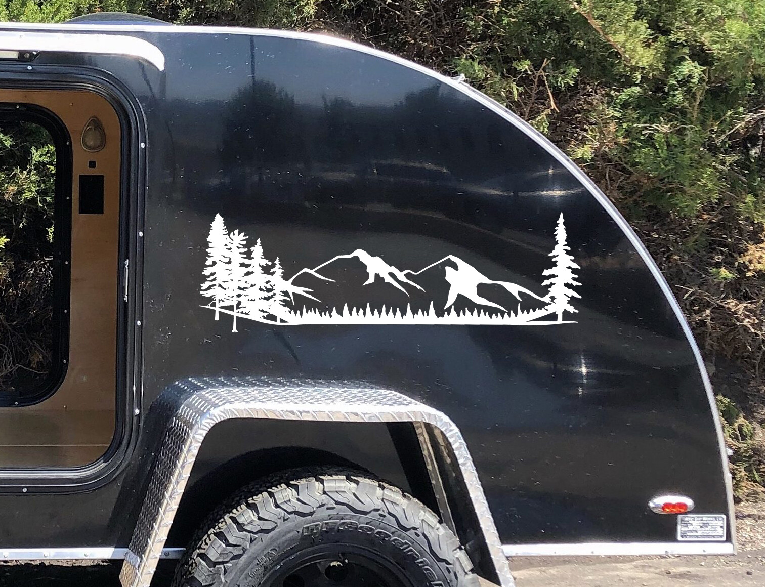Mountains Forest Scene Vinyl Decal V1 Camper RV Travel Trailer Graphics Sticker