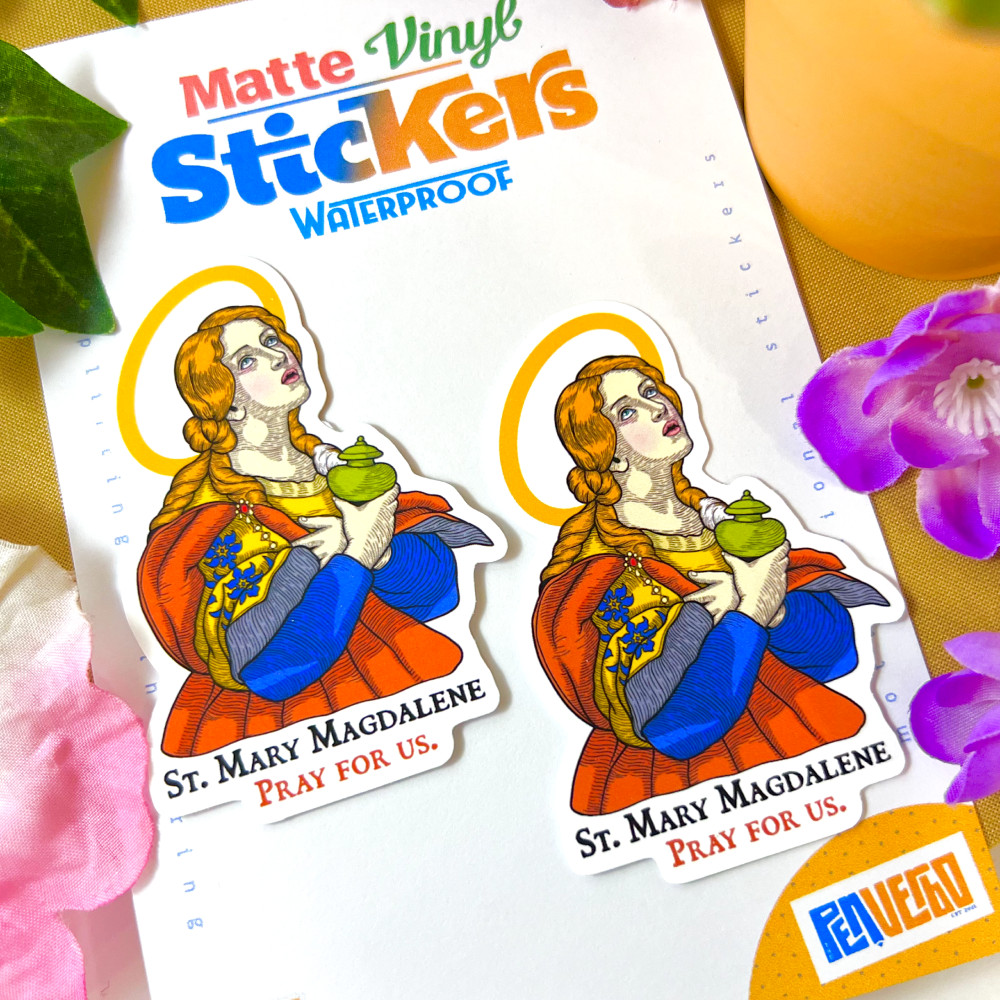 Saint Mary Magdalene Sticker 2pcs | Saint Sticker | Catholic Sticker | PS308