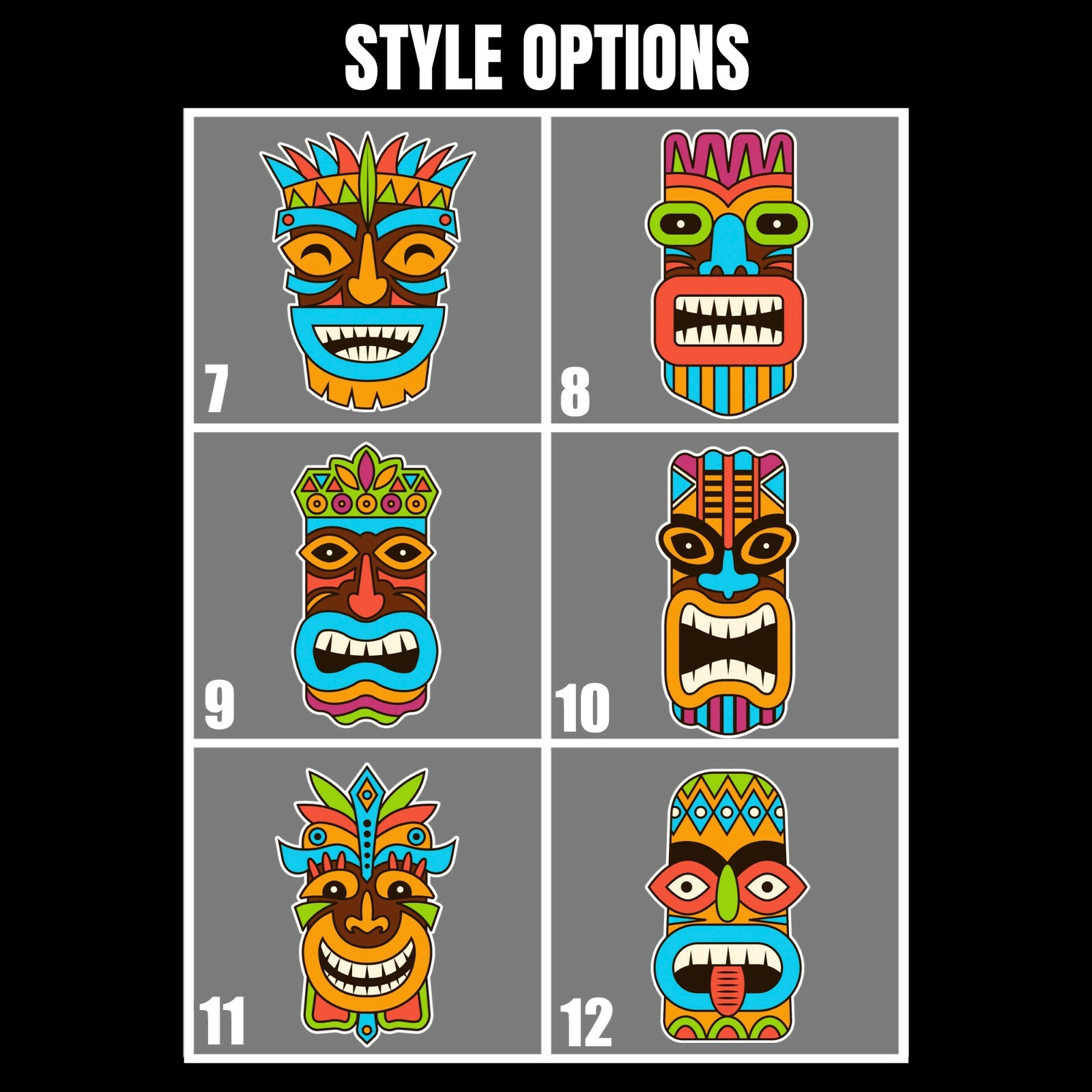 Tiki Totem Vinyl Stickers (General Use) – Multiple Style/Size Options