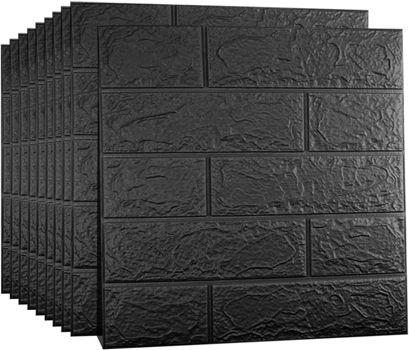 10 Pcs 3D Tile Brick Wall Sticker Self-adhesive Foam Panel Wallpaper 38*35