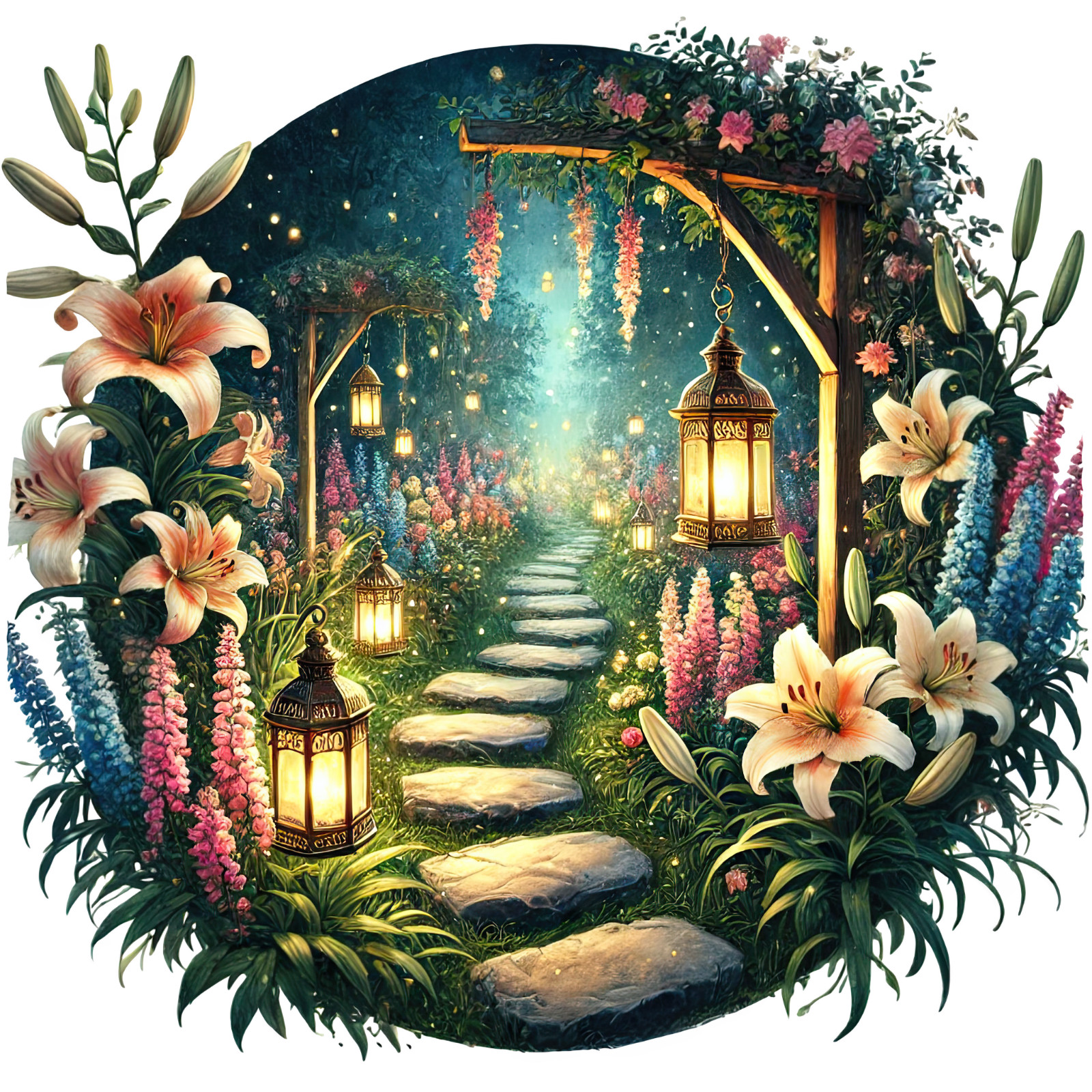 Wall decal sticker garden 18 x 18 cm large