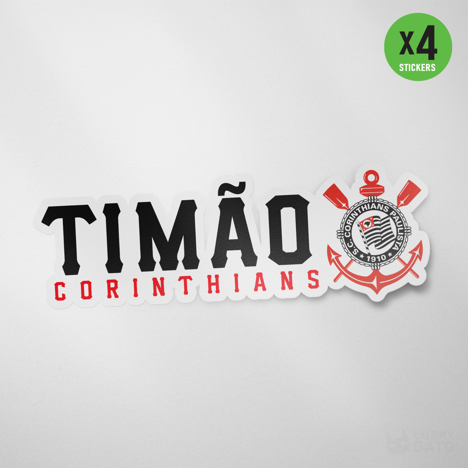 4 Pack – Corinthians Brazil Vinyl Sticker Decal Adesivo Timao Poderoso Paulista