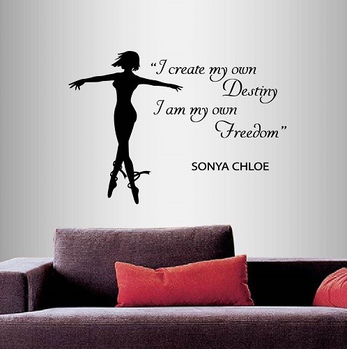 Vinyl Decal Ballet Dancer Dancing Ballerina I Create My Destiny Wall Sticker 900