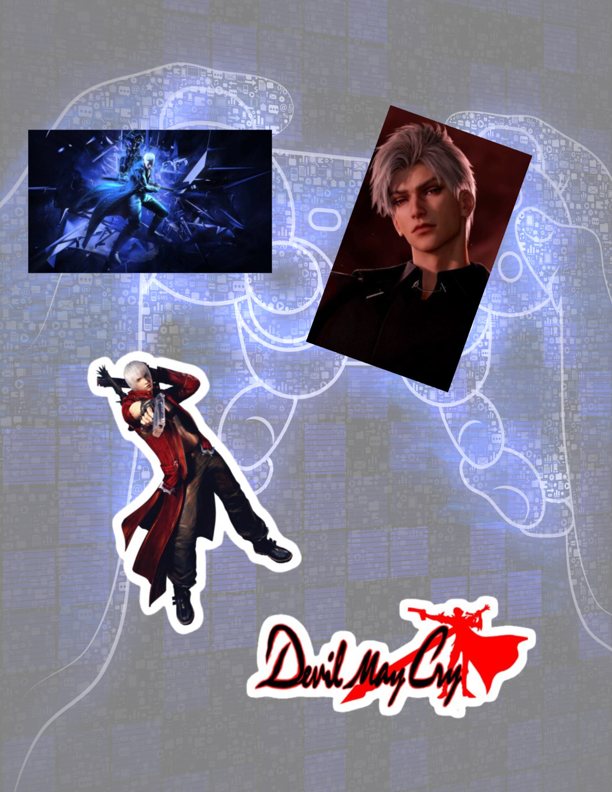 Devil May Cry Retro Video Game 4pc Sticker Pack