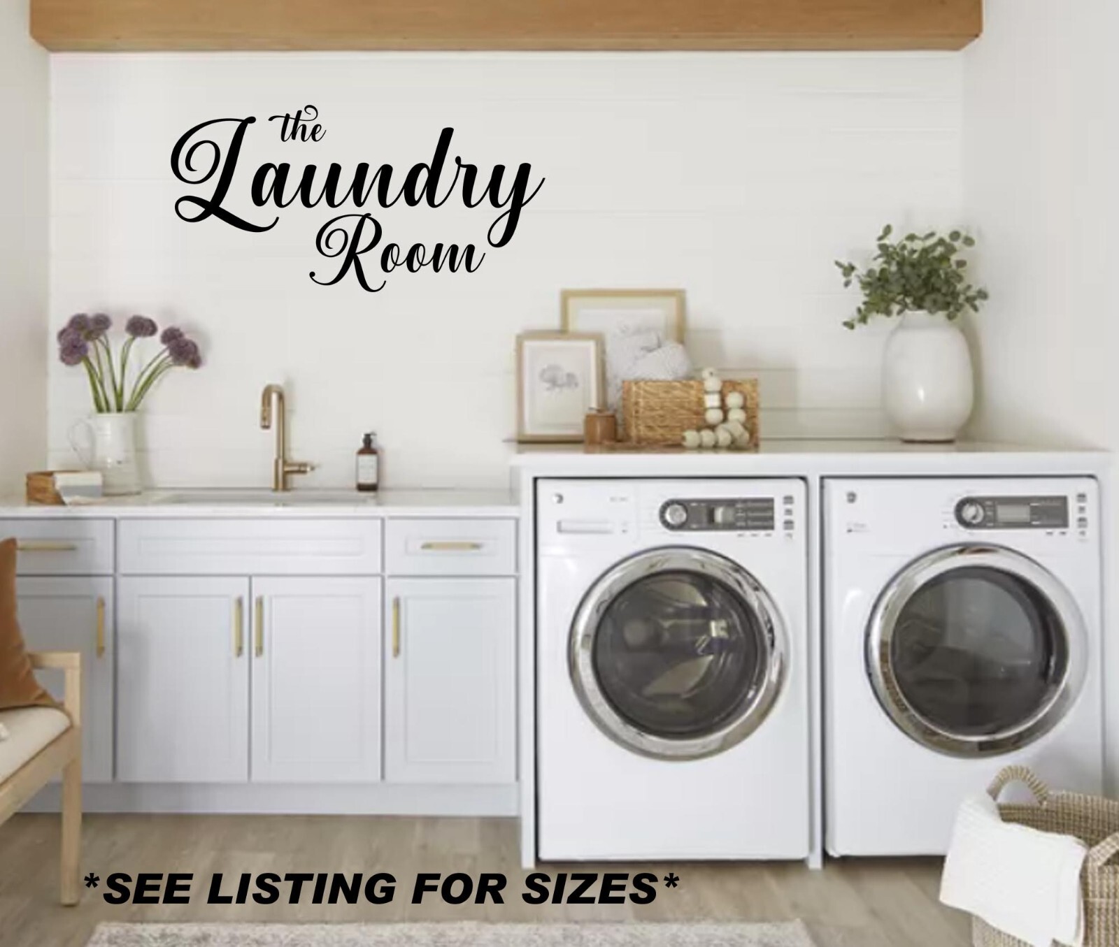 Laundry Room Door / Wall Decal Sticker, Large Sizes avail- Decorative Sticker