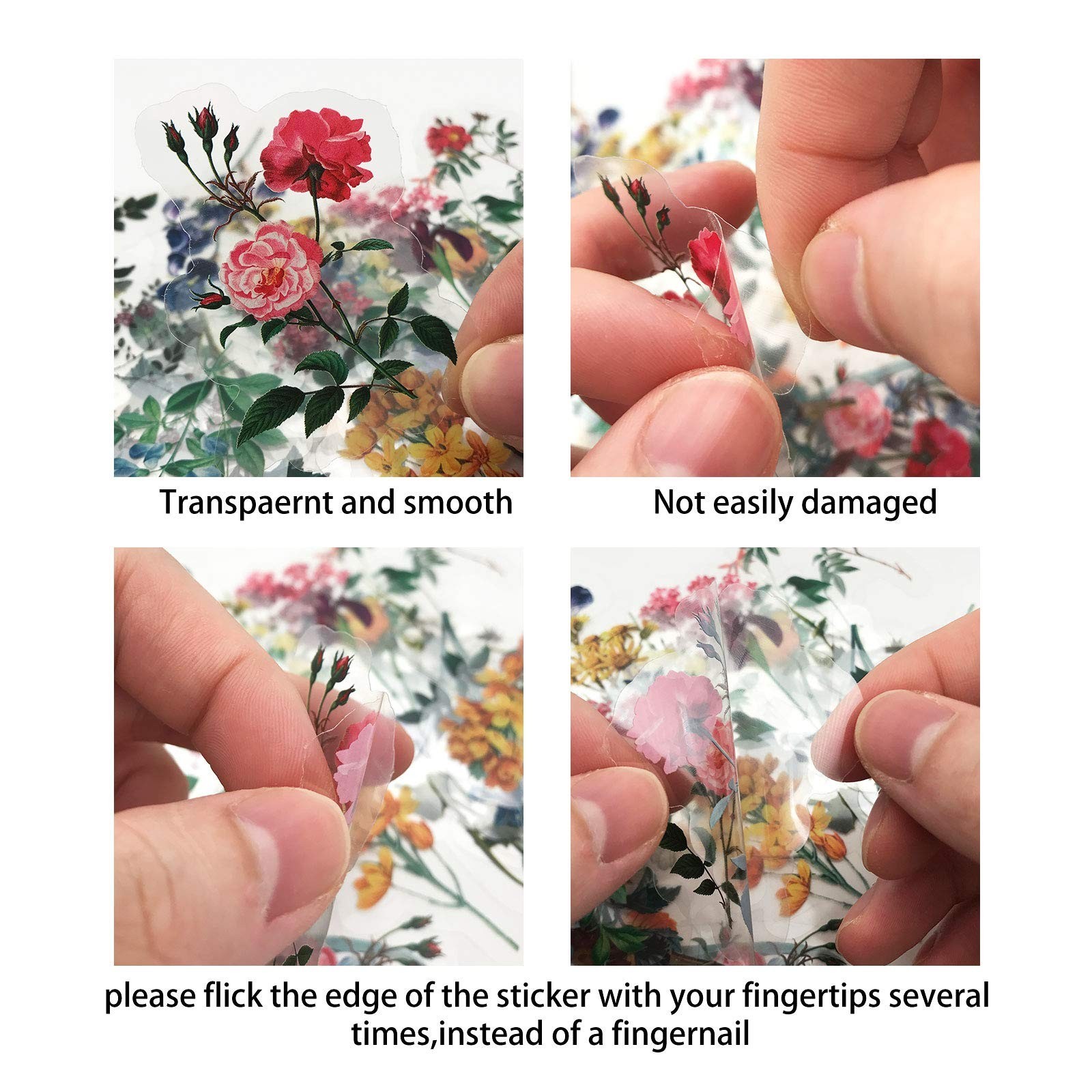 Vintage Natural Stickers, 40Pcs Pretty Floral Decorative Retro Adhesive Water…