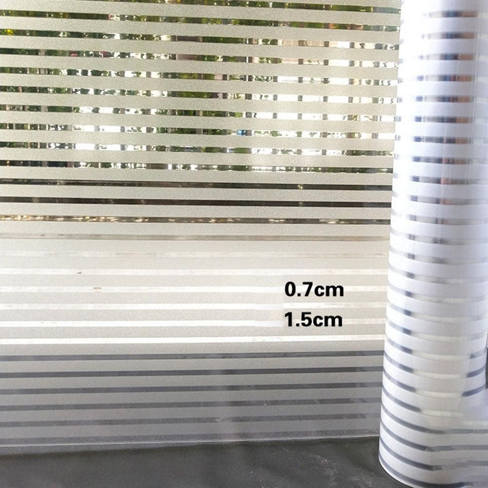 Frosted Stripe Window Cover Static Cling Reusable Waterproof PVC Material