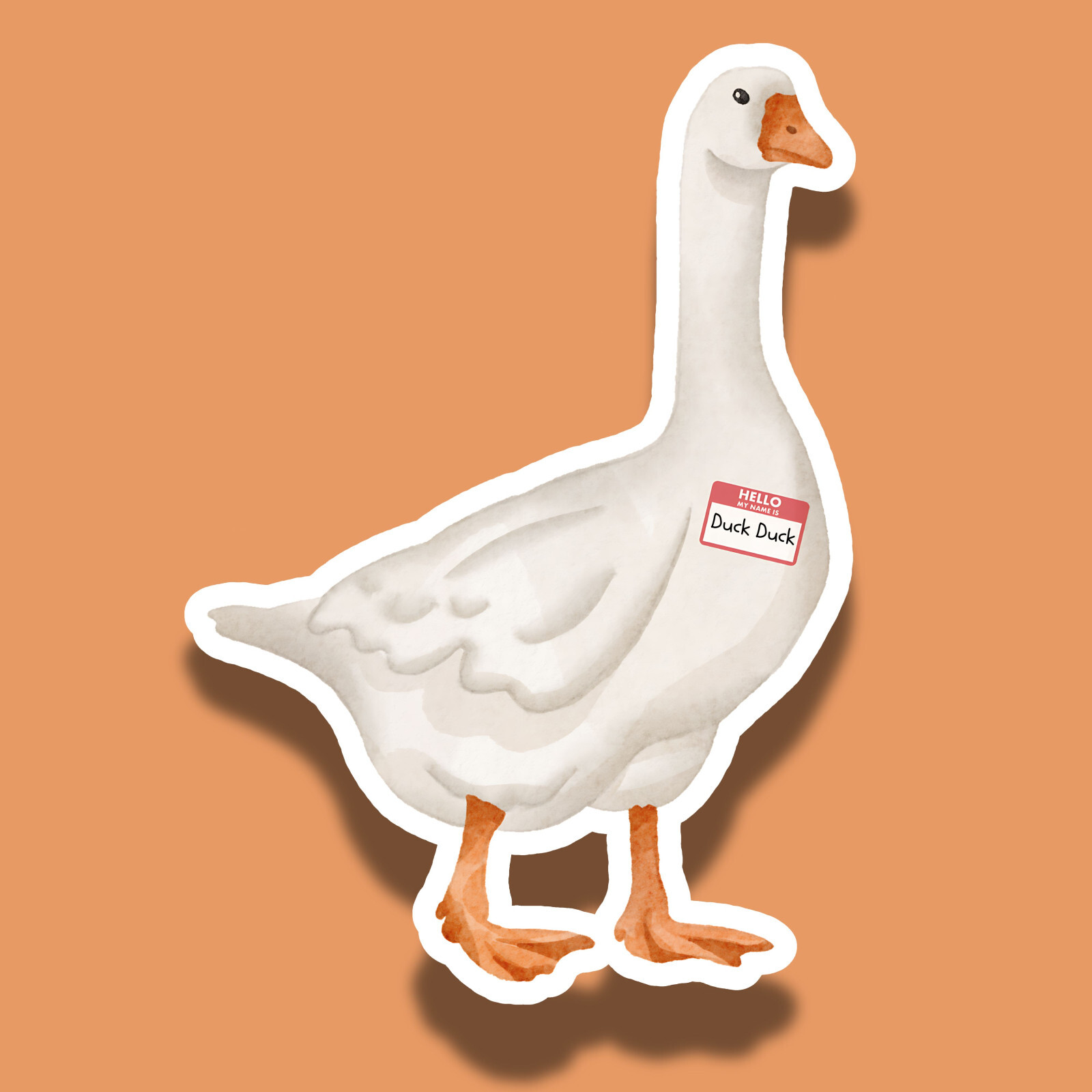 Hello My Name Is Duck Duck Goose Funny 3" Vinyl Laminated Sticker