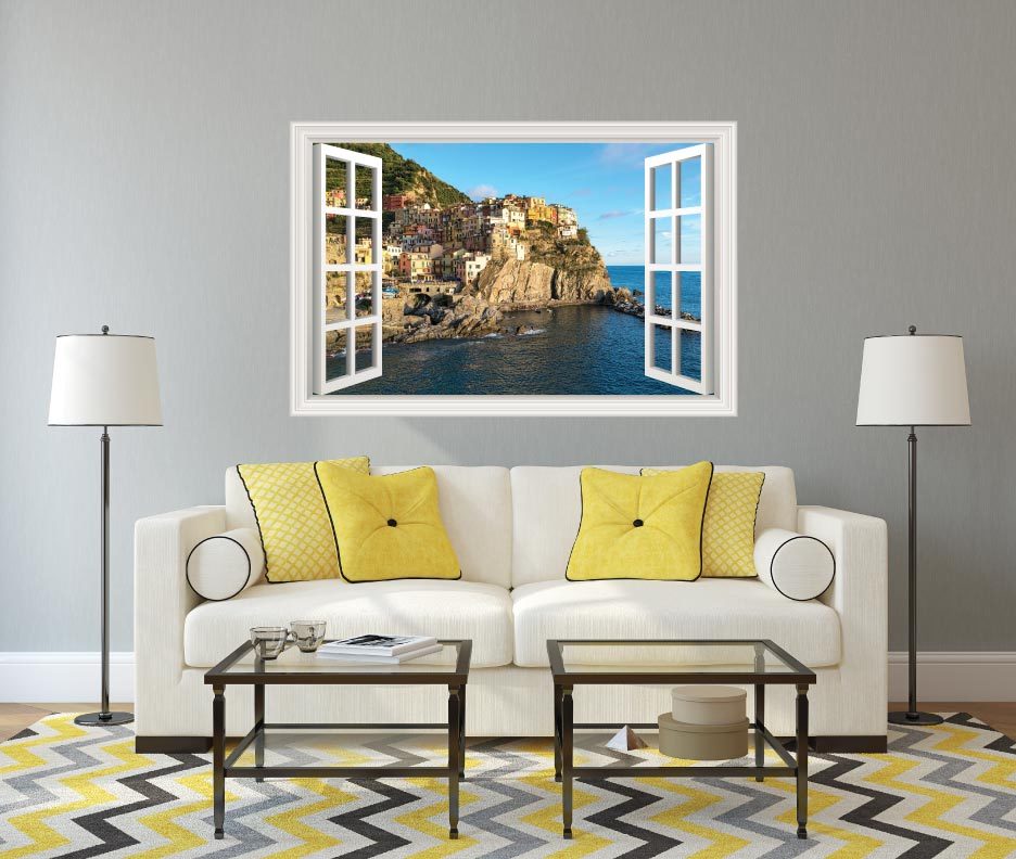 Italy Ocean Beach Scene #3 Wall Decal Sticker Graphic Art – 4 Size Options