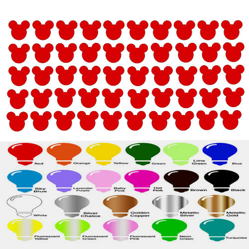 50 Mickey Mouse stickers Nursery Decal for DIY kids play room wall decor bedroom