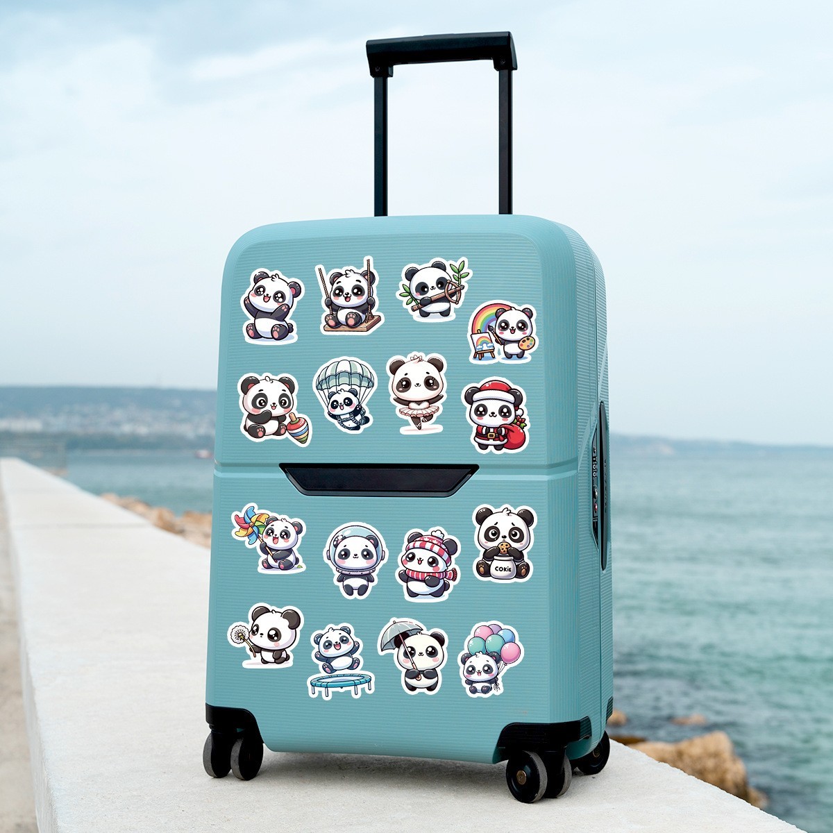 50pcs Waterproof Stickers Cute Cartoon Panda Luggage Phone Laptop Water Bottle