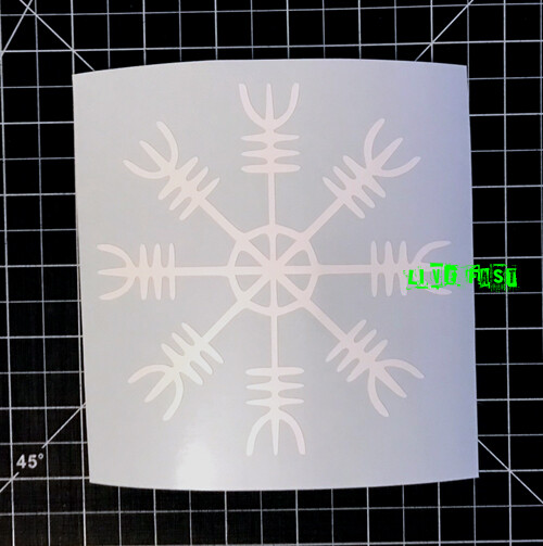 HELM OF AWE STAVE RUNE DECAL STICKER Aegishjalmur rune viking asatru thor odin
