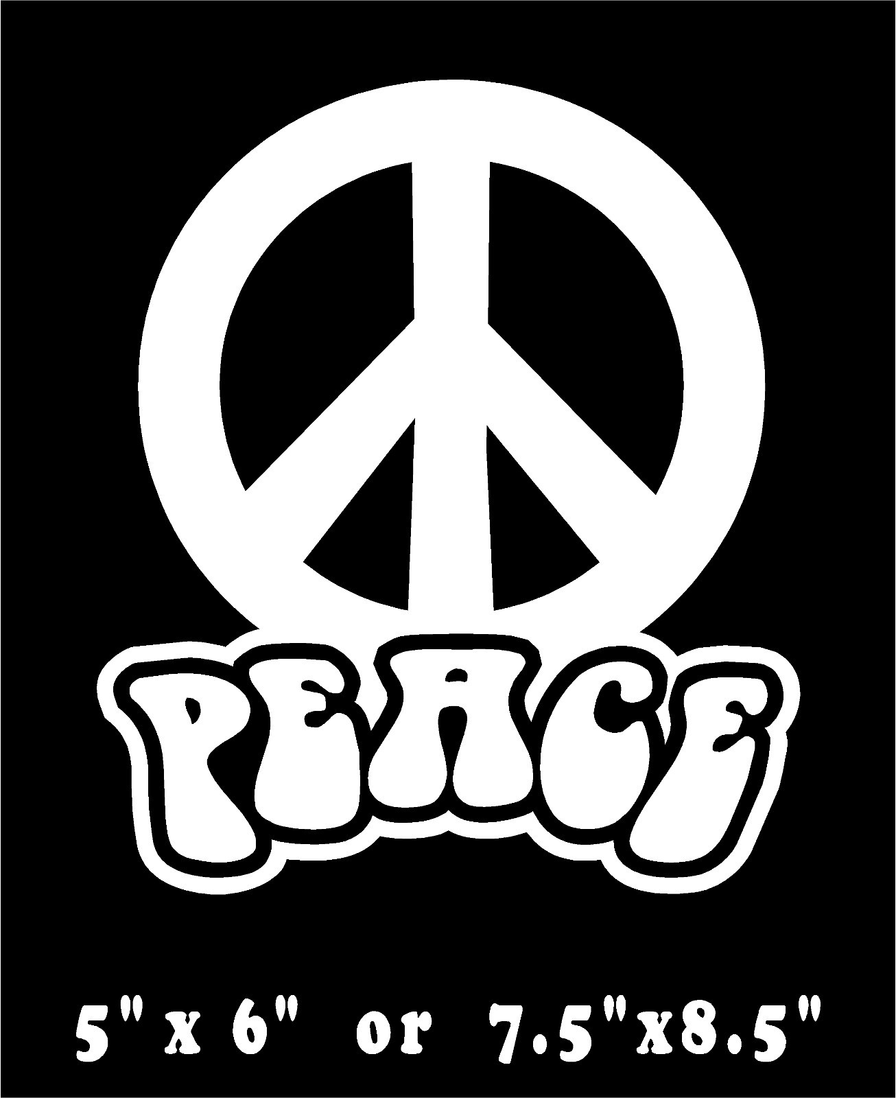 Peace Sign Decal Vinyl Hippie Sticker Choose Size & Color