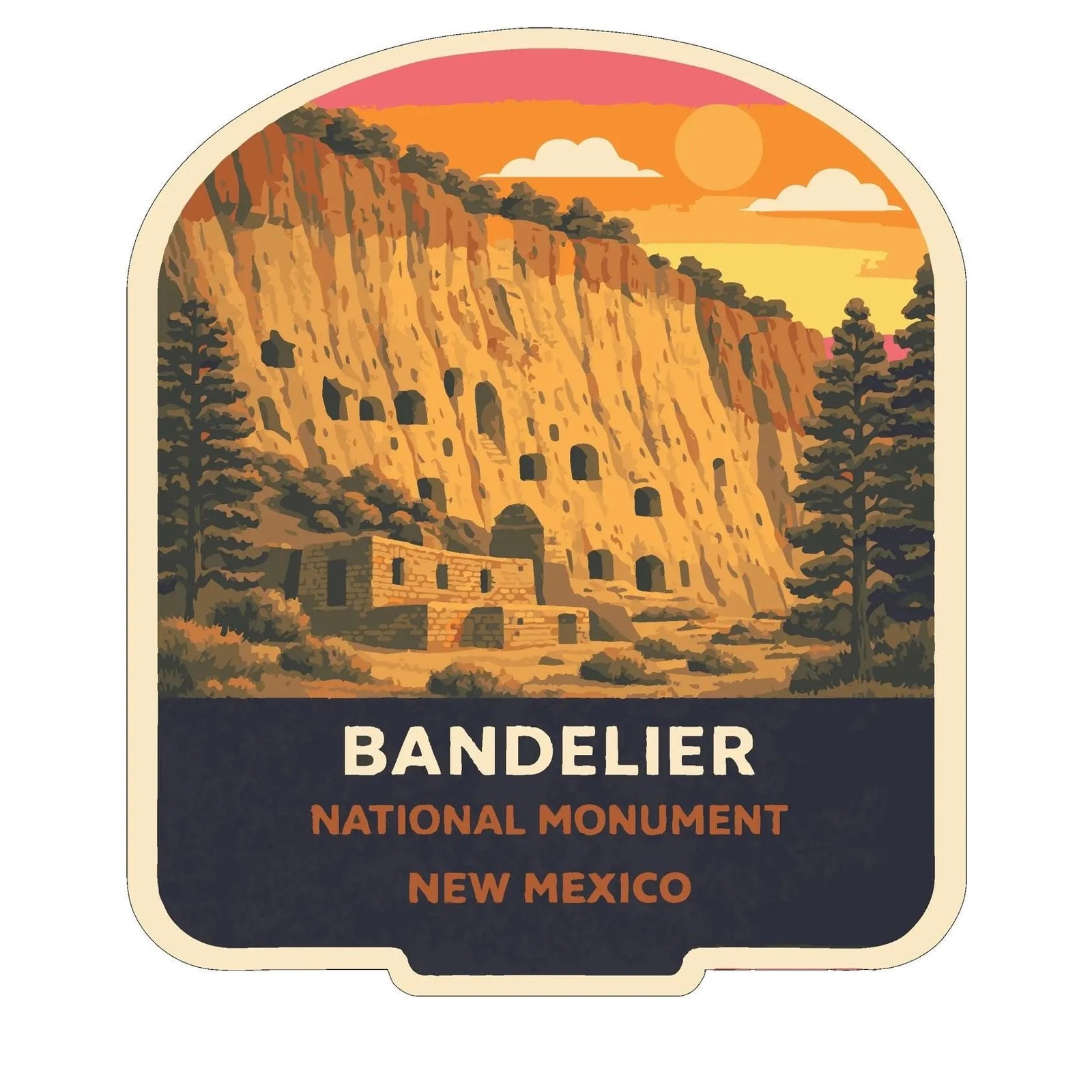Bandelier New Mexico Sticker Decal Vinyl Die-Cut US National Monuments Series