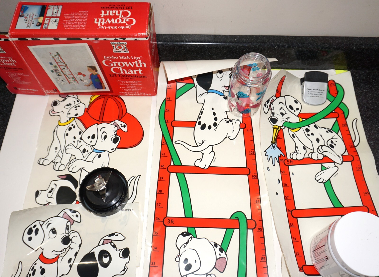 Disney Growth Chart 101 Dalmations Priss Prints Vintage Open Box #49211 Stick Up
