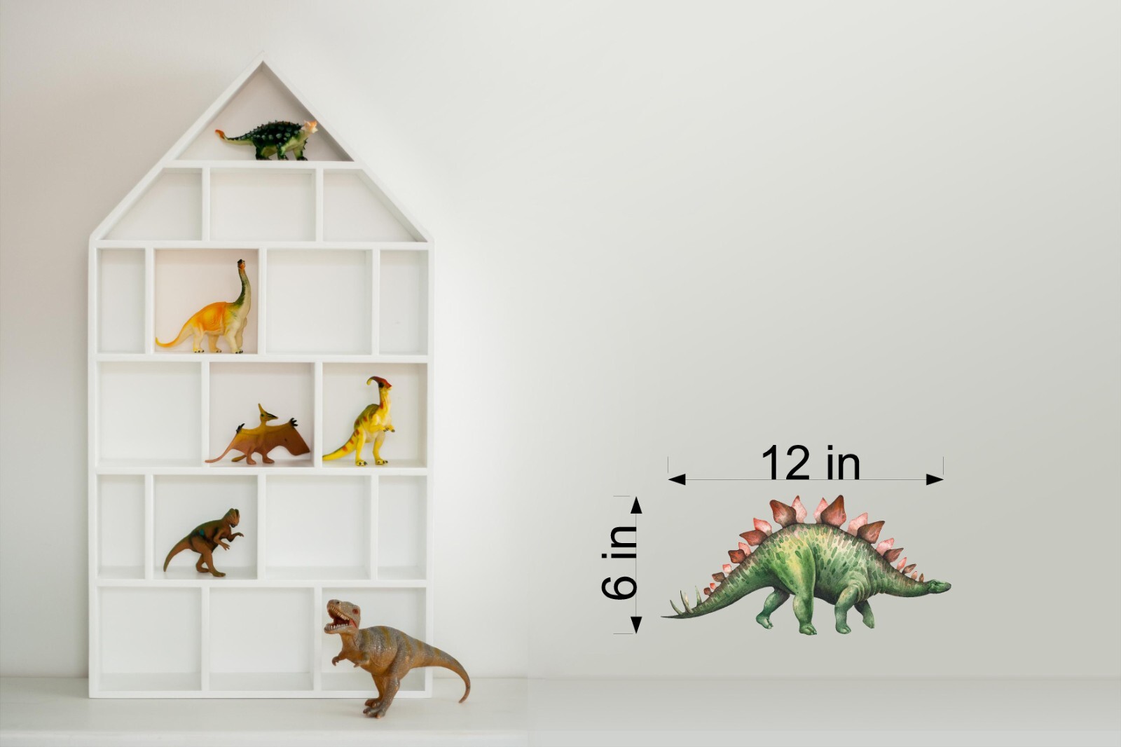 Watercolor Stegosaurus Dinosaur Wall Decal Removable Fabric Vinyl Wall Sticker