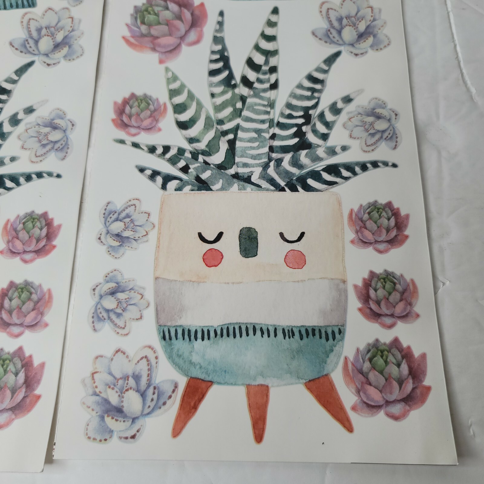 2 PKG NEW Friendly Succulents Cactus Plants Peel & Stick Wall Decals 290253
