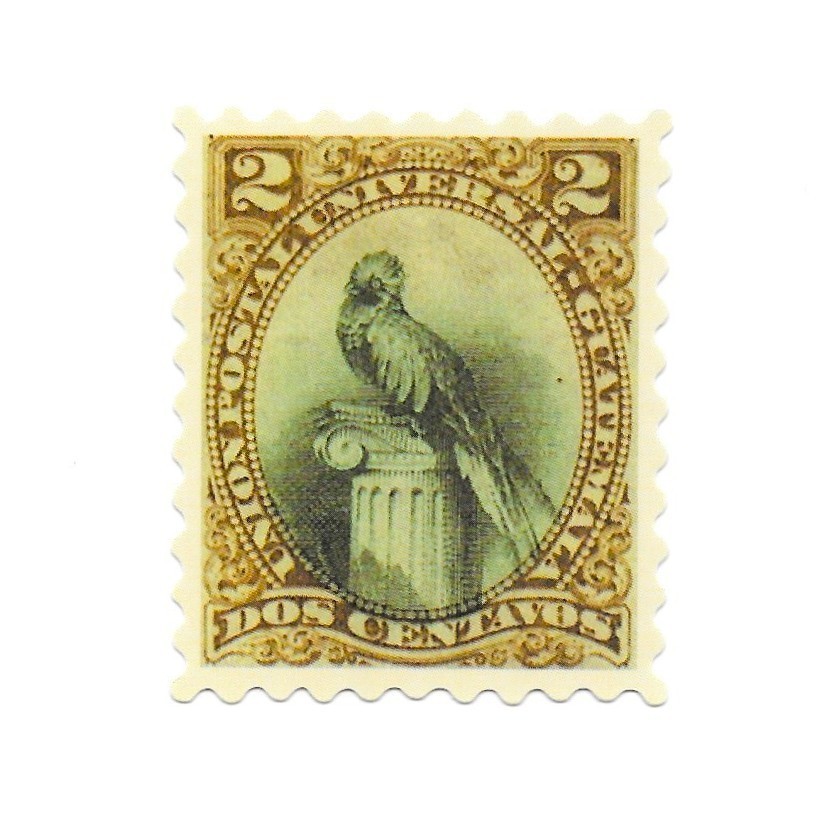 Vintage Guatemala Postage Stamp Sticker Quetzal Bird 2 Centavos Vinyl Decal
