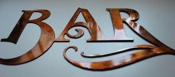 BAR Metal Wall Art – Copper – 8" x 17"