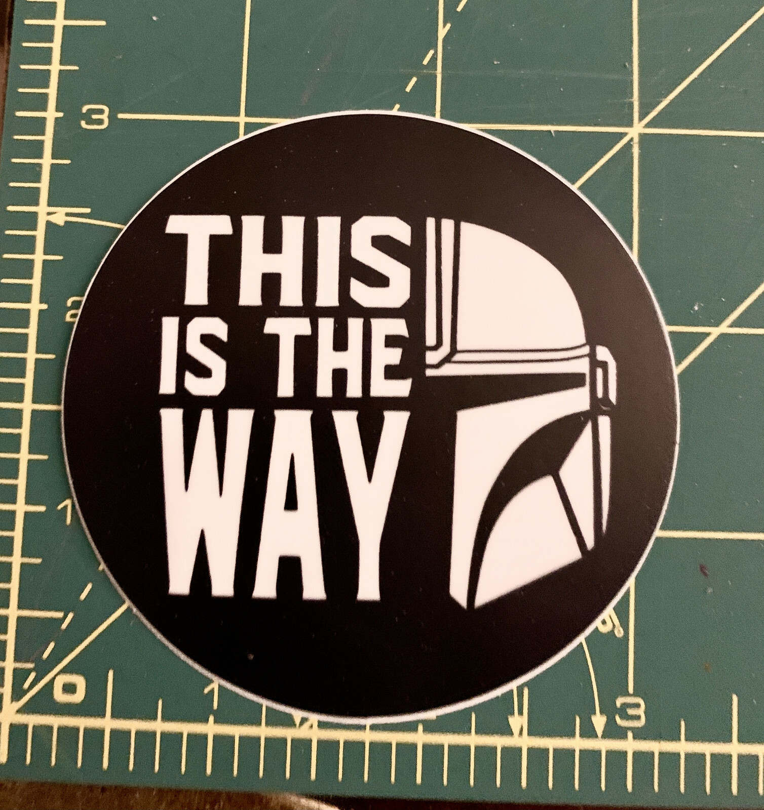 The Mandalorian THIS IS THE WAY premium vinyl decal sticker baby yoda helmet 3in