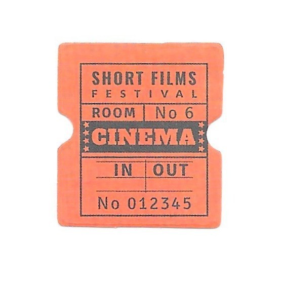 Short Film Festival Cinema Ticket Retro Vinyl Stick Sticker Decal Die Cut
