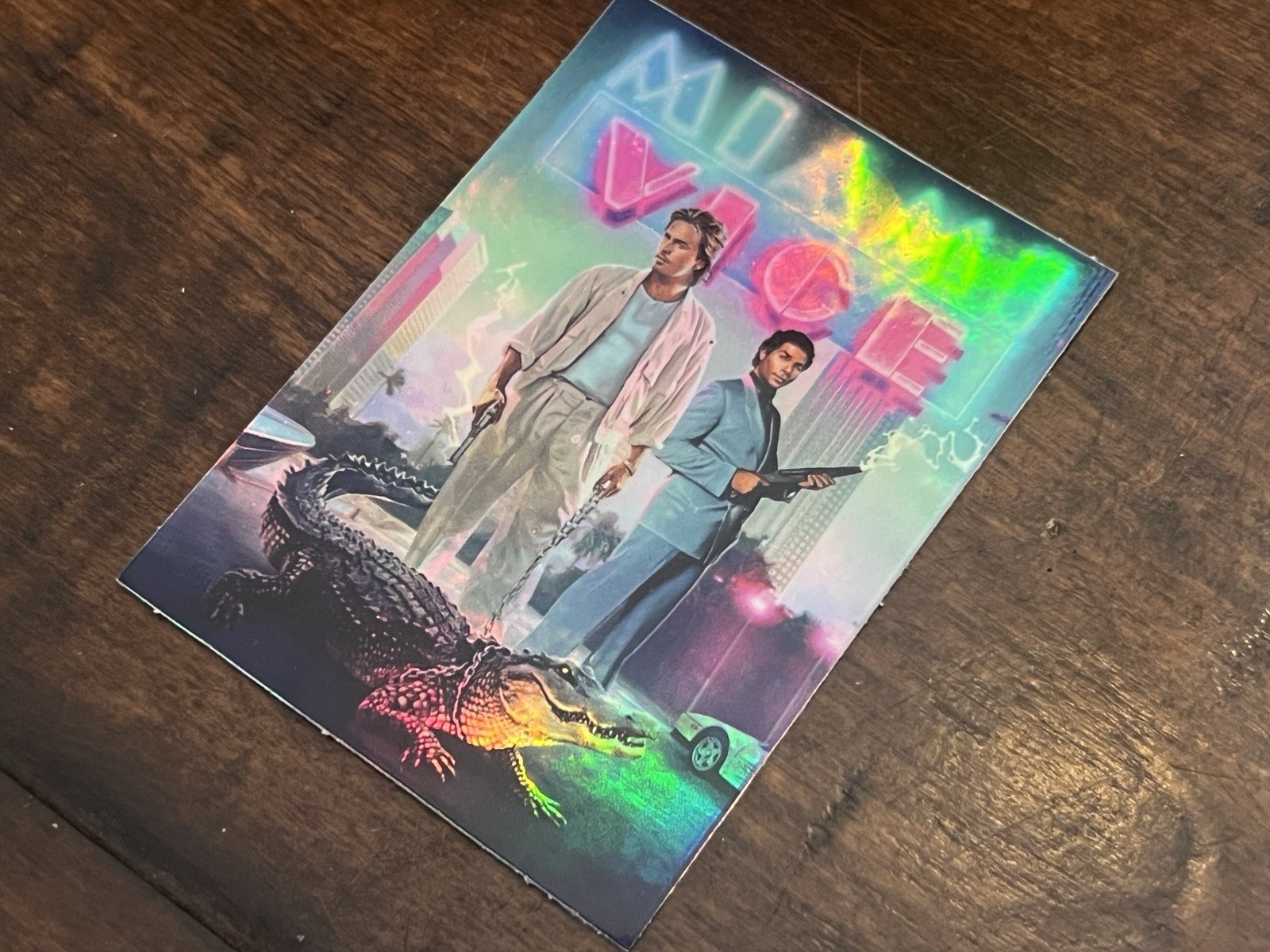 MIAMI VICE 2 Stickers 3" X 2” Decals Laptop Phone Hologram Holographic 1980’s TV