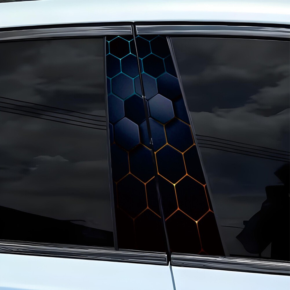 2pcs Car Stickers Sun Protection Scratch Cover for B-Pillar Door Pillar Stickers