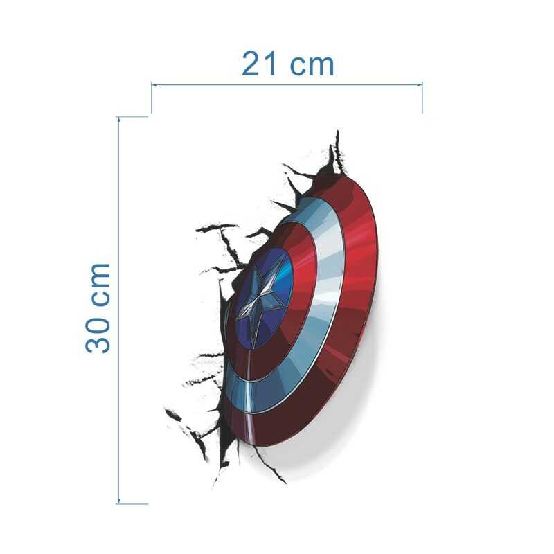 Captain America Shield Breaking Wall Decal / Sticker US Seller 11 x 7