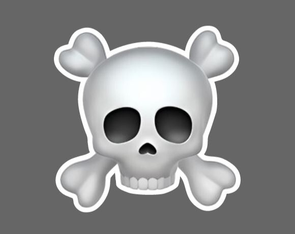 Skull and Crossbones Emoji Die Cut Glossy Fridge Magnet