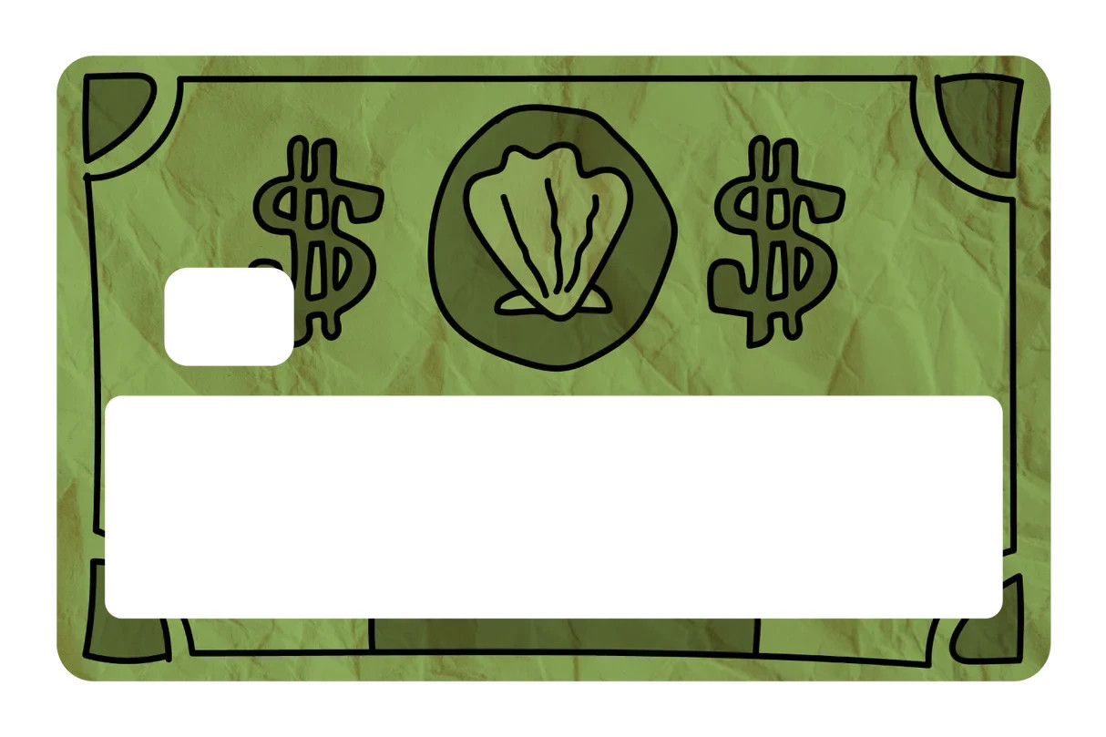 Bikini Bottom Dollar Sand Dollar Card Skin Decal Sticker 4 Pack Spongebob