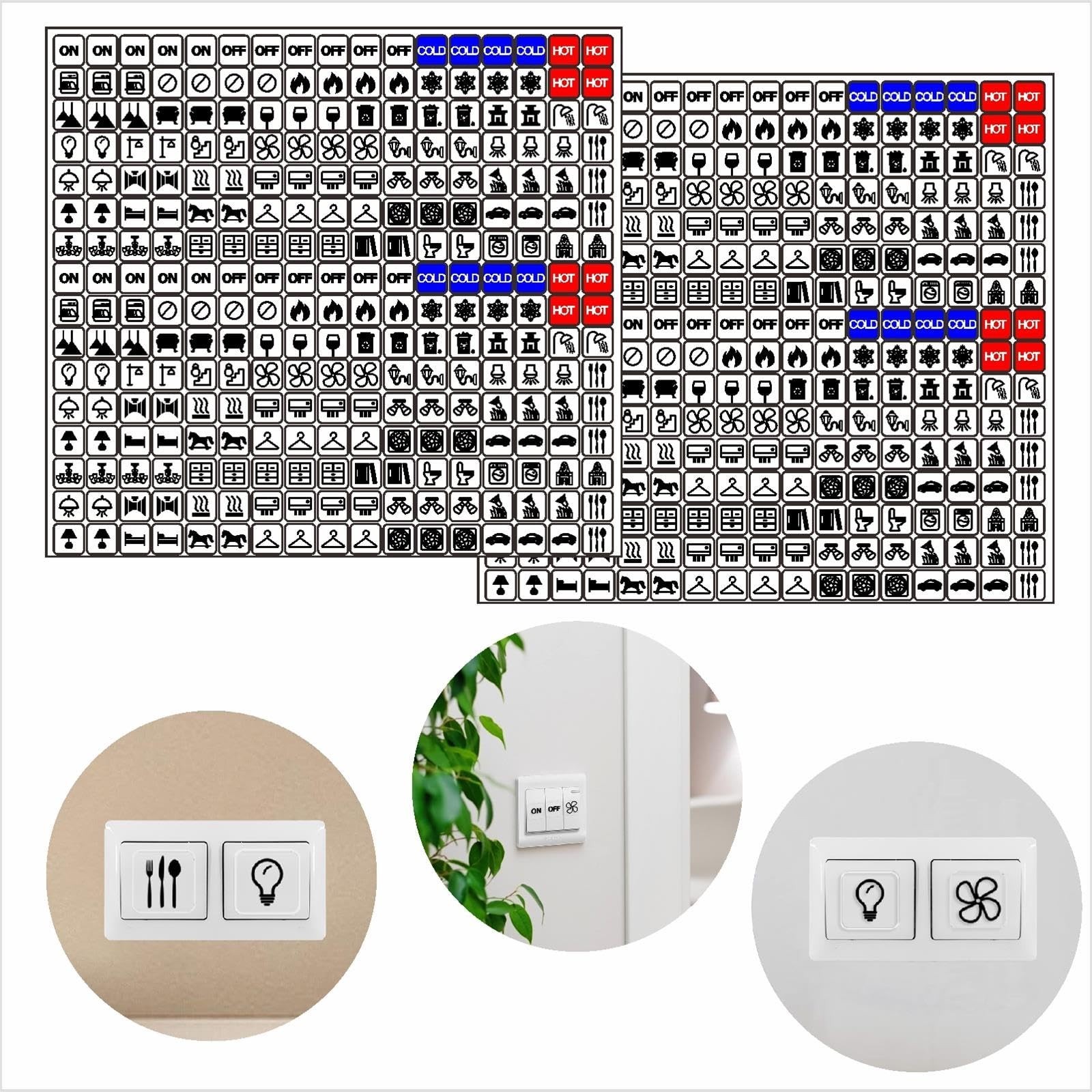 578PCS Light Switch Decals Transparent Light Switch Labels Stickers Waterproo…