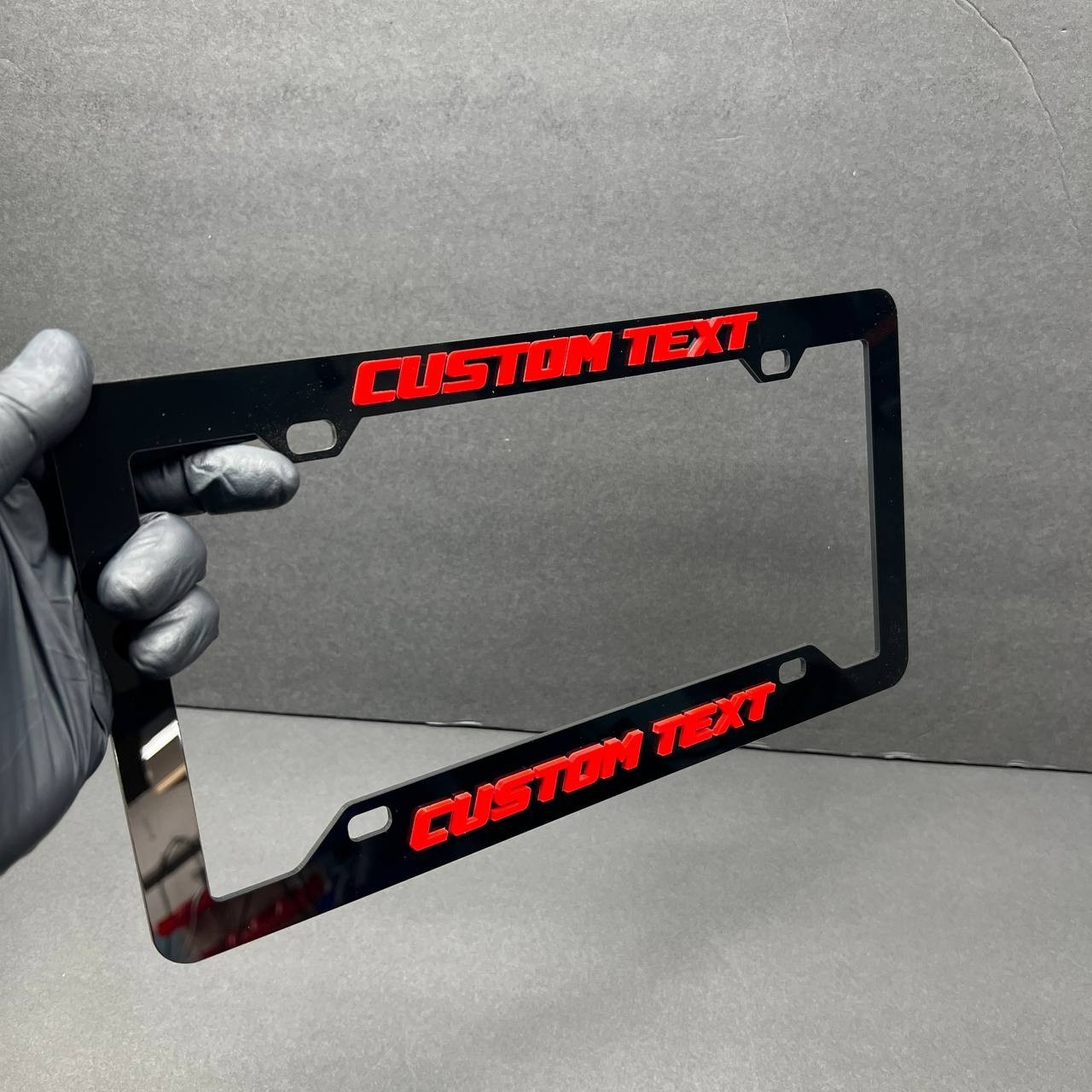 Personalized TEXT NAME LOGO Custom Car License Plate Frame 3D Laser Multicolor