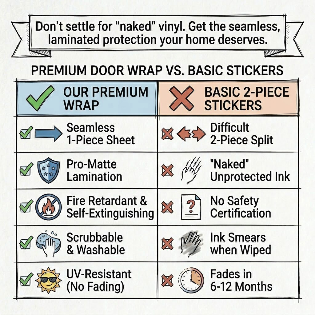 Futuristic Door Wrap, Spaceship Gate, Laminated Spacecraft Decal, Single piece