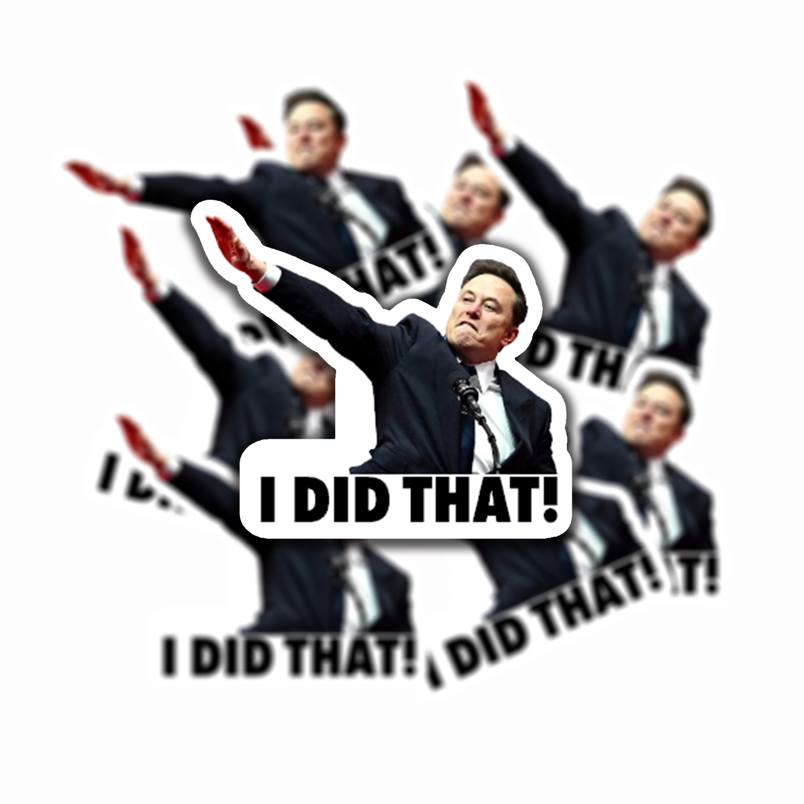 Elon Musk Salute Stickers Anti Elon Musk Political Meme Stickers