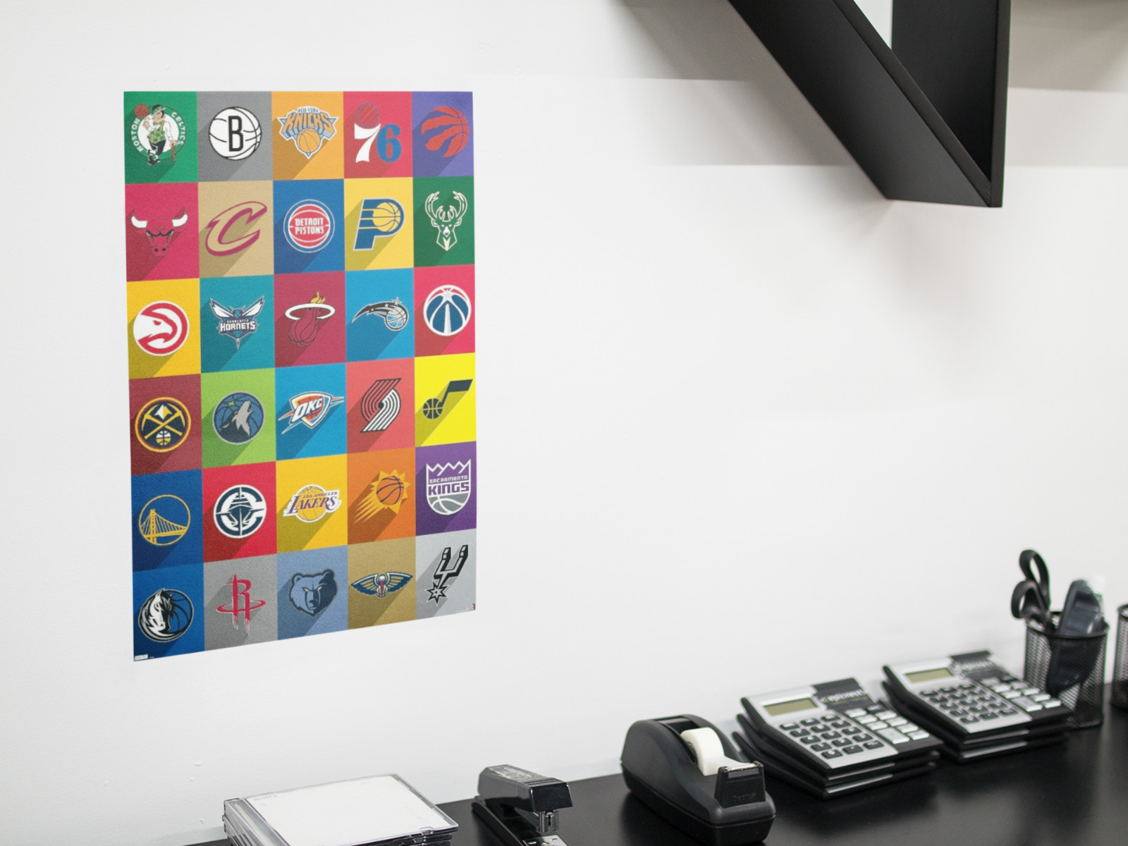 Basketball TEAMS Wall Vinyl Decal Poster PRINT Removable Adhesive