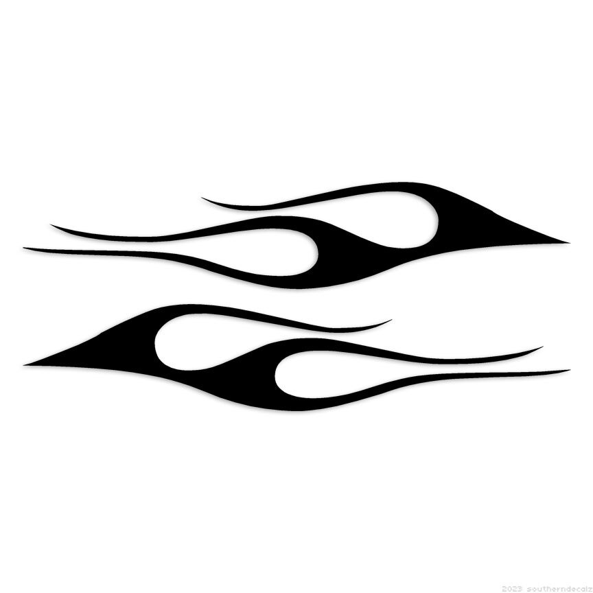 Pair Flames Fire – Decal Sticker – Multiple Colors & Sizes – ebn7278