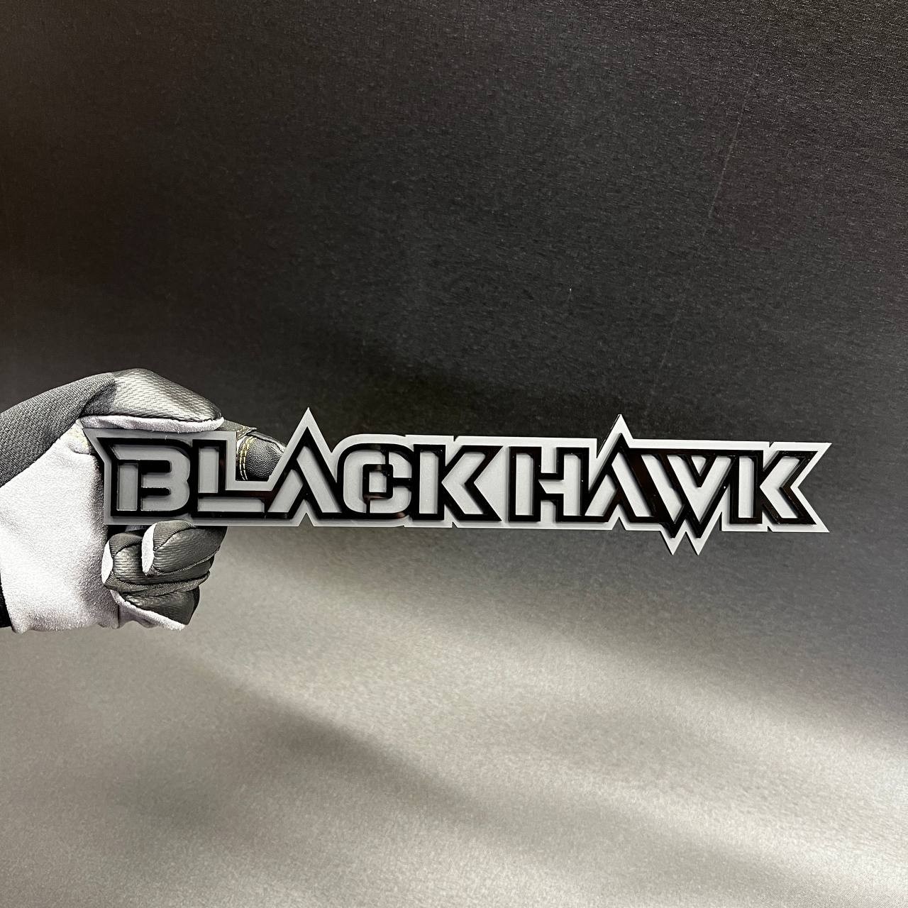 1PC BLACK HAWK Custom 3D Text Car Badge Fender Emblem Tailgate Toolbox Decal