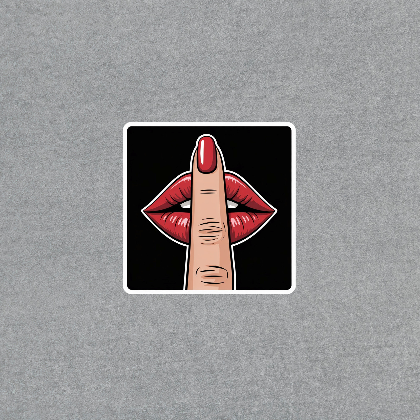 Shhh Red Lips Finger Pop Art Vinyl Sticker Decal #7019