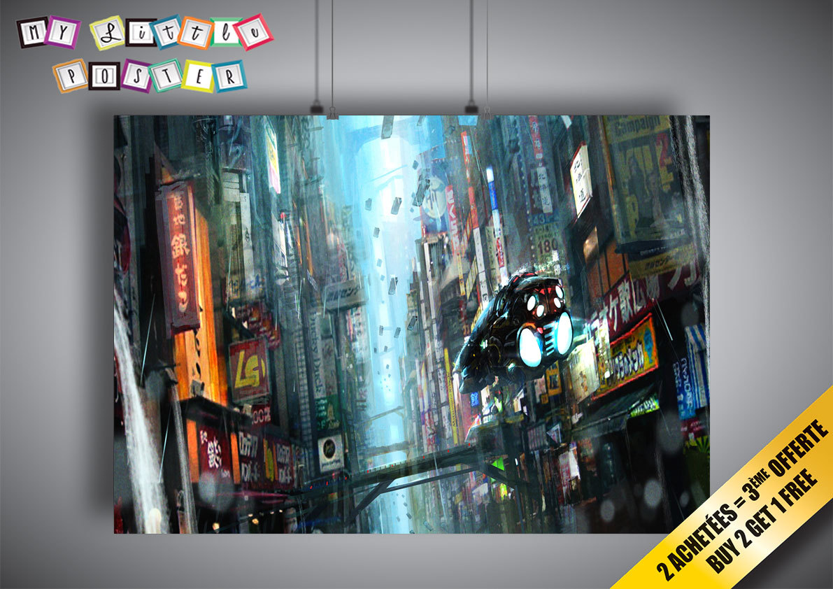 Blade Runner Night Street City Poster